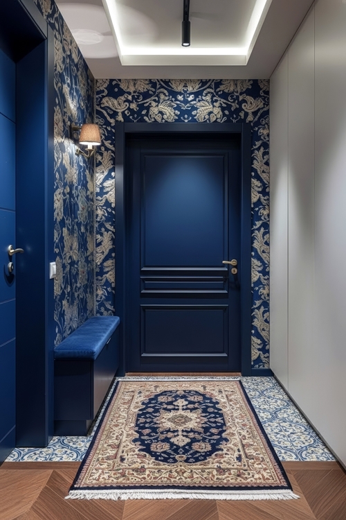 Синяя входная дверь