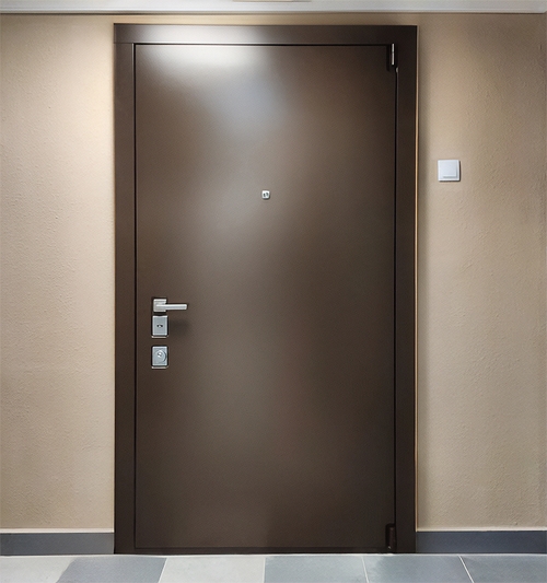 Коричневая дверь с порошковым покрытием для квартиры Коричневая дверь с порошковым покрытием для квартиры