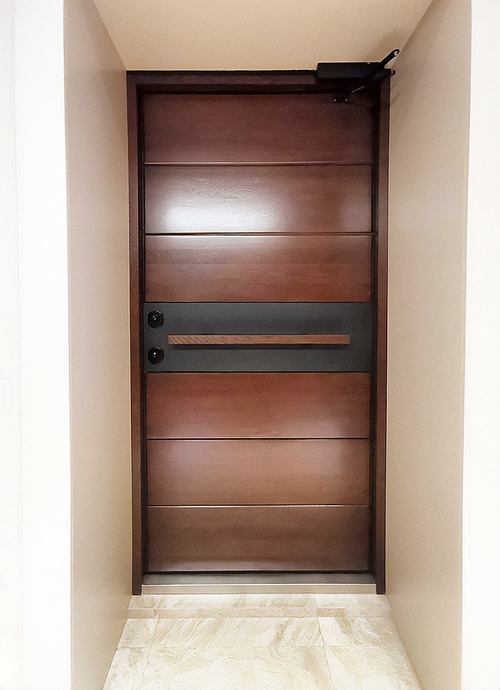 Двухцветная входная дверь