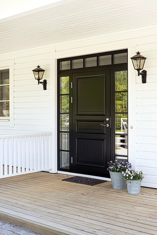 МДФ дверь с остекленными фрамугами МДФ дверь с остекленными фрамугами