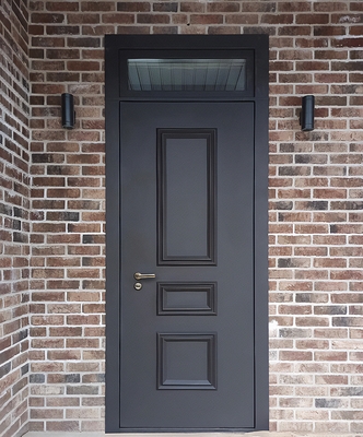 Металлобагетная дверь с фрамугой Металлобагетная дверь с фрамугой