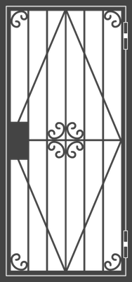 Металлическая решетчатая дверь 09