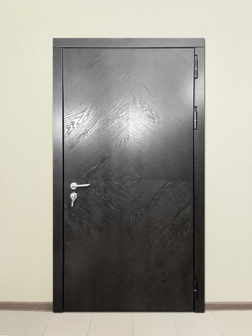 Шпонированная дверь Интарсия, фото снаружи